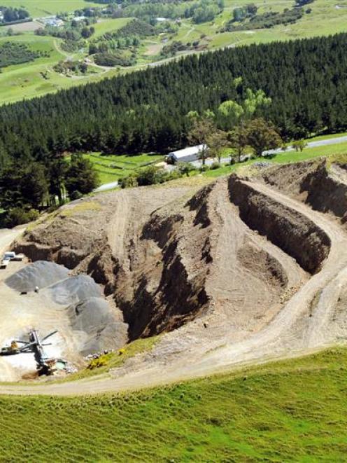 Workings at the Saddle Hill quarry are visible in this aerial photograph taken last week. Photo...