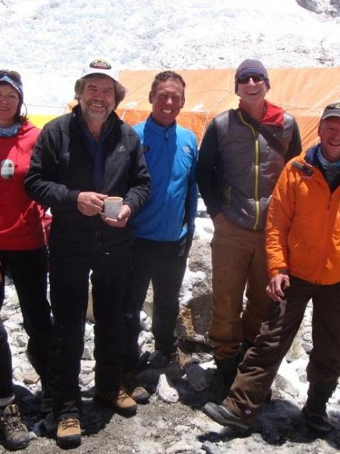 World-renowned German climber Reinhold Messner (third from left) with Adventure Consultants...