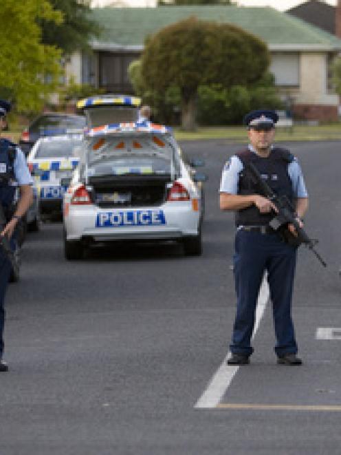 Scene of an incident where a police officer was shot