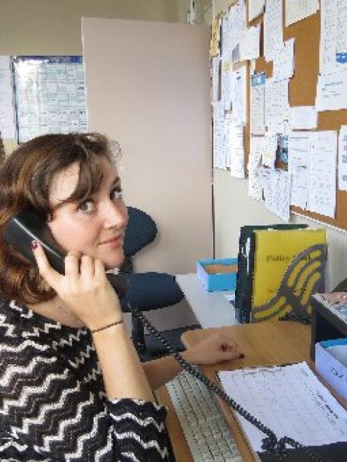 Youthline Dunedin mentors Olivia Scobie (left) and Sarah Zydervelt often take calls from...