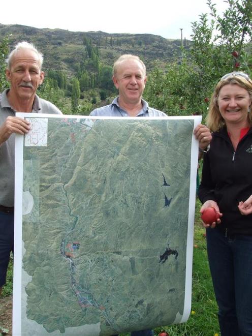 Central Otago orchardists, including Sid Birtles (left), of Roxburgh East, and Stephen Jeffery,...