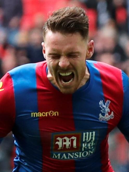 Crystal Palace's Connor Wickham celebrates scoring their second goal. Photo Reuters