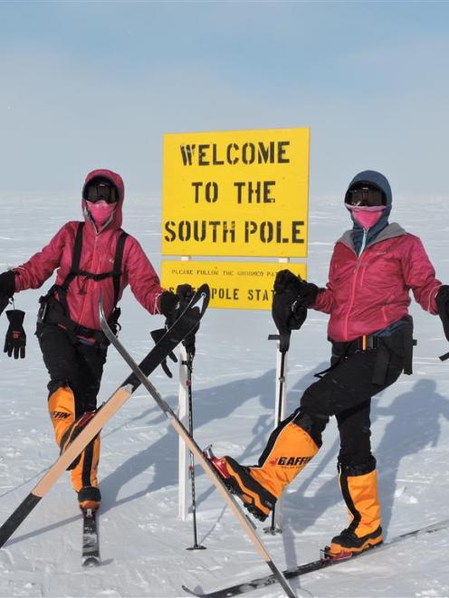Indian-born twins Nungshi and Tashi Malik at the South Pole.  They will  speak at the...