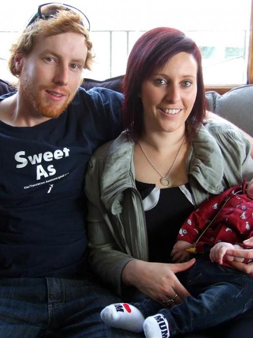 The Brown family, Peter, Ashleigh and Riley at their Alexandra home in August last year. Photo by...