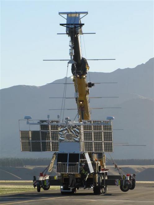 The gondola containing a Compton spectrometer and imager is returned to a hangar at Wanaka...