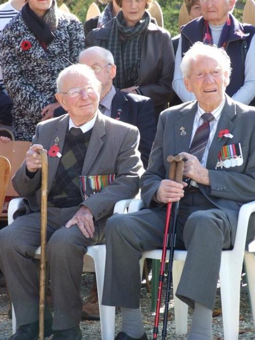 The Wakatipu’s only remaining WW2 veterans, Jack Reid (left) and Allan Fisher  sit at the...