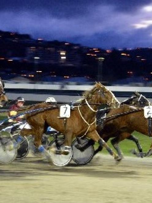 Its Elvis, driven by Dexter Dunn, beats Danielle Amore (7) and a galloping Flurry (10), while...