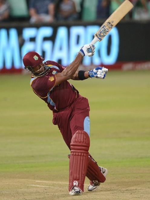 Kieron Pollard slammed six sixes on his way to 67 not out against South Africa. Photo Getty