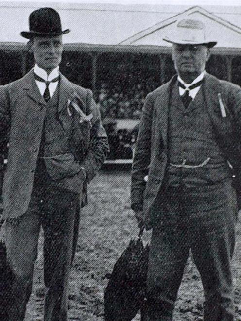 Sir John Roberts (right) and son George at a Dunedin A&P show in 1902. Photo by ODT.