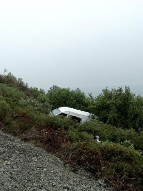 The car ended up next to a Toyota van that crashed at the same spot on Wednesday.