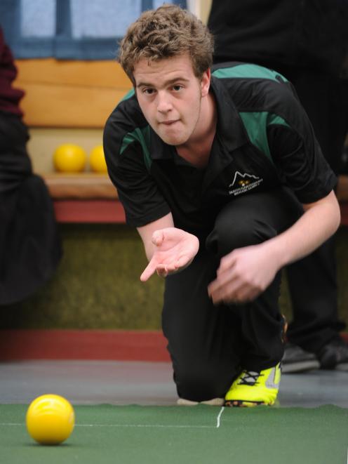 Cameron Willis (16), from the Ashburton Town and Country Club, plays at the Paterson Trophy event...