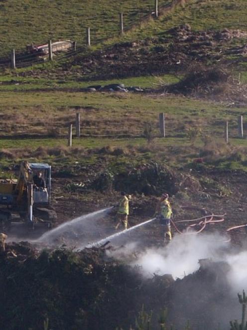 Crews from around the city are fighting the fire. Photo Gerard O'Brien