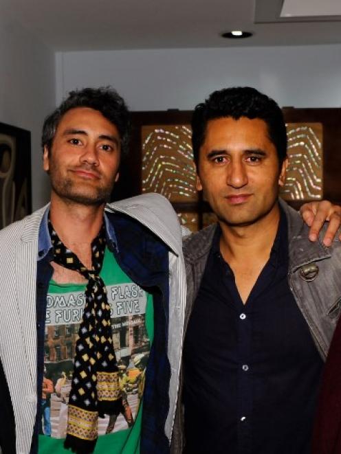 Taika Waititi (left) and Cliff Curtis at an advance screening of 'Boy' in Los Angeles in 2012....