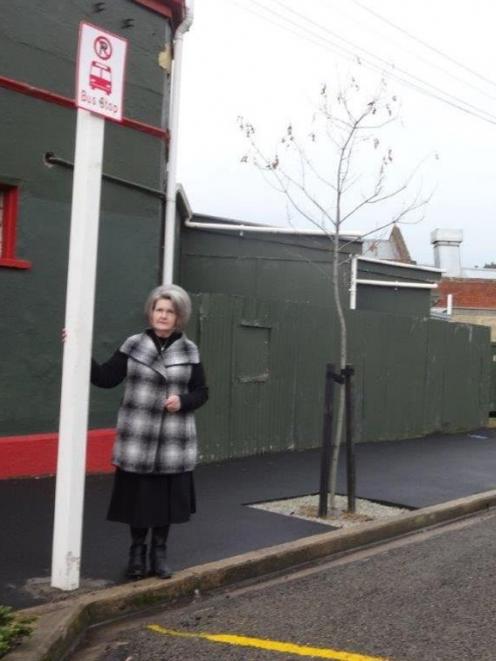 The new bus stop in Sanday St. Palmerston business owner Marilyn Muir (pictured) wants  buses to...