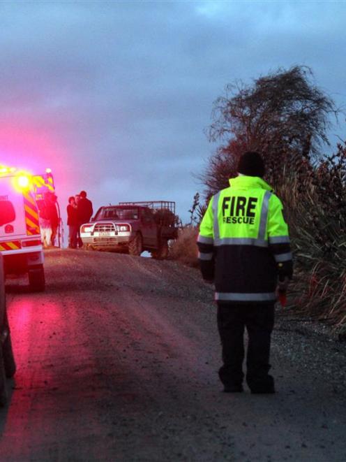 The scene of the crash in Moffat Rd, near Balclutha. Photo: Samuel White