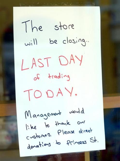 The sign that was put up in the window.