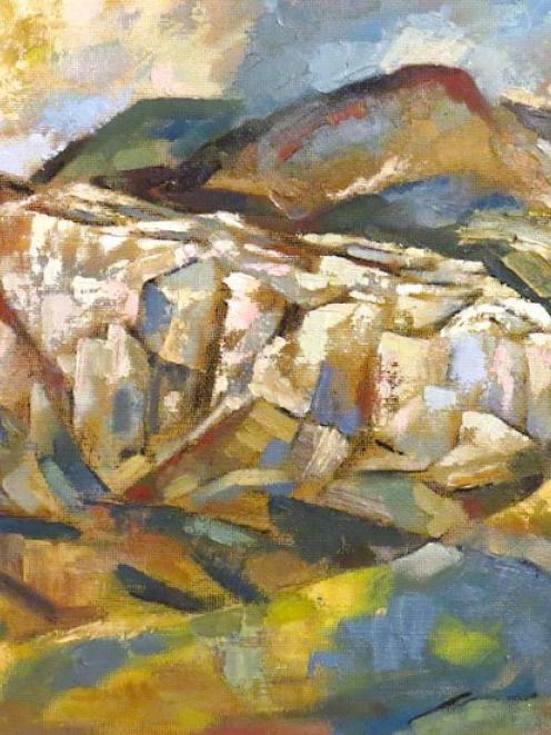 Rock face, Weka Pass, by Doris Lusk.