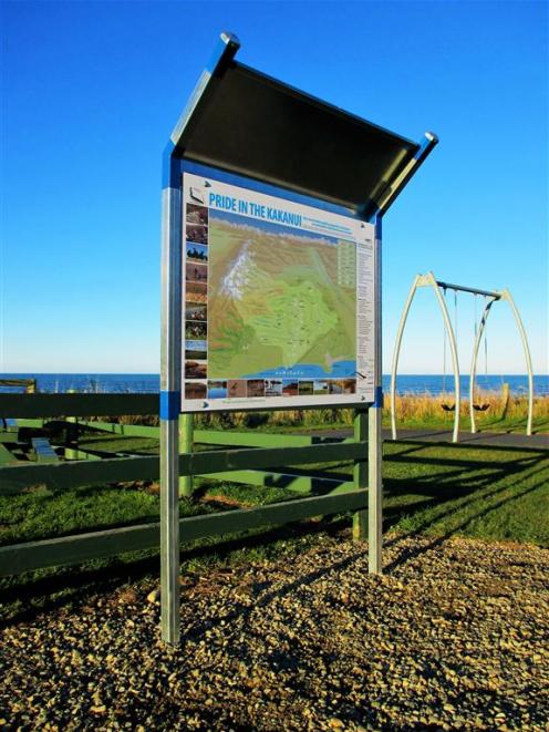 Someone unscrewed the bolts and stole this sign, installed at Kakanui only last week. PHOTO:...
