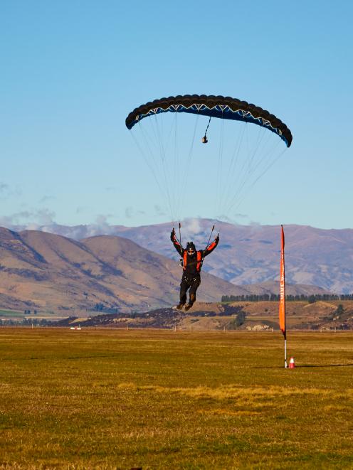 Canopy pilot Jason Kum hones his landing technique at Wanaka, in preparation for the Canopy...