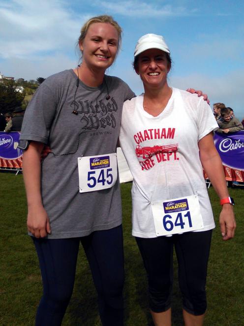Colorado natives Lucy Corbin (20) and mother Lisa competed in the Cadbury Dunedin Marathon half...