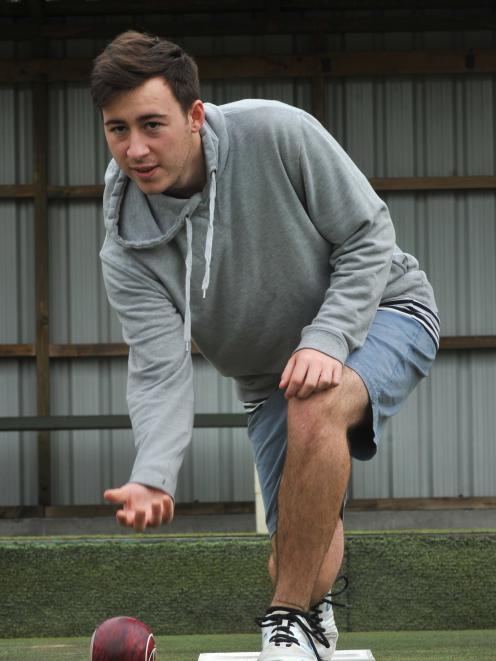 Keanu Darby gets in some practice at the North East Valley Bowling Club. Photo: Christine O'Connor.