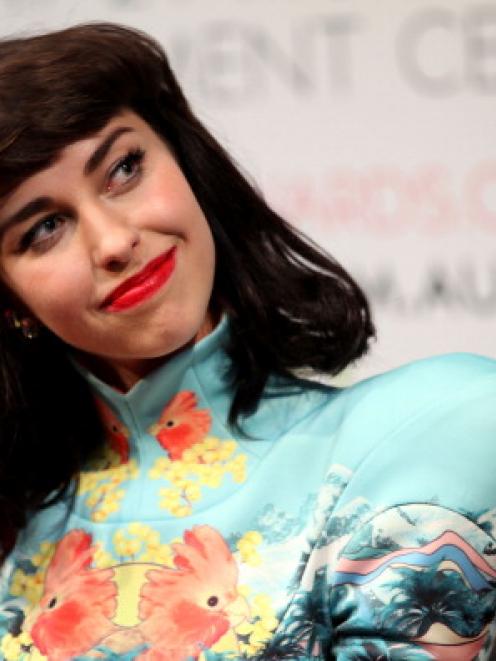 Kimbra speaks to the media after winning an ARIA for Best Female artist.  (Photo by Caroline...