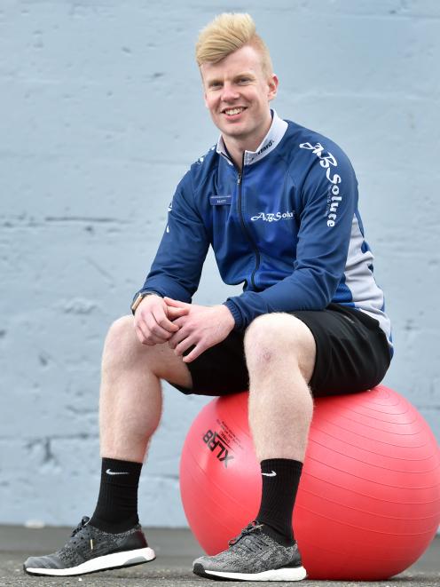 Otago Polytechnic student and Dunedin personal trainer Matt Mckay has won the up-and-coming personal trainer of the year award at the New Zealand Exercise Industry awards. Photo by Peter McIntosh.