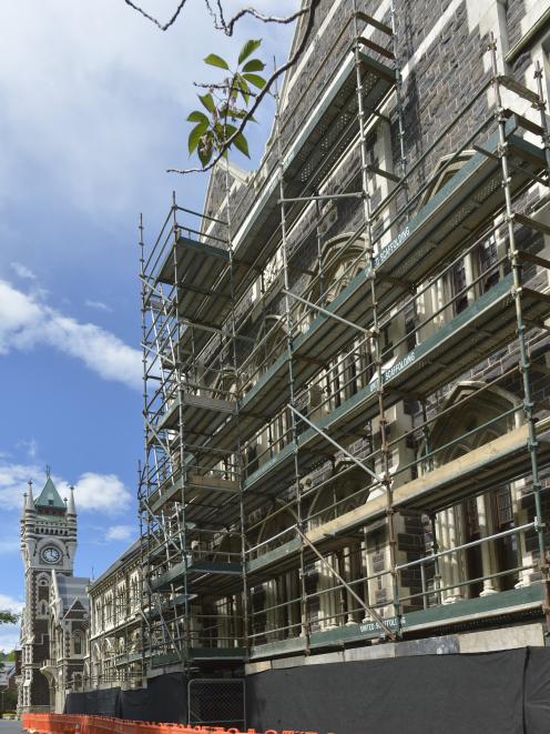 The University of Otago's Registry Building and its distinctive clocktower are about to get a facelift. Photo by Gerard O'Brien.