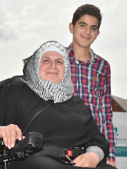 Wafaa Al Ashram and her son Ahmad Alhamwi (13) are settling into life in Dunedin. Photo: Gregor...
