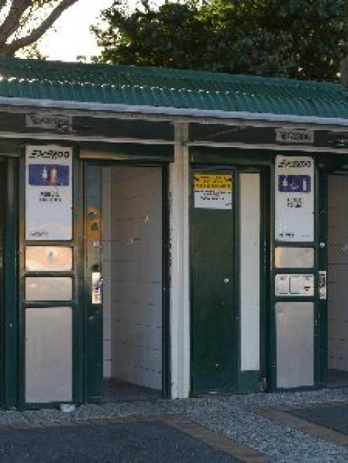 Three public toilets outside the Balclutha War Memorial Hall are to be upgraded. Photo by Helena...