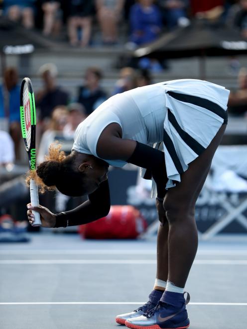 Serena Williams during the match. Photo: Getty Images