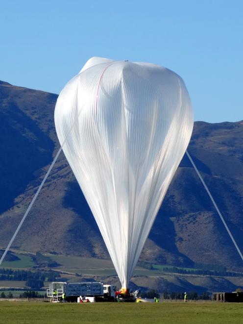 The super-pressure balloon in Wanaka last May. Photo: Mark Price.