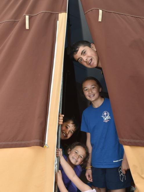 Camping at Warrington Reserve on Saturday are (from top) Tama Chapman (12), of Otematata, Jalizza...