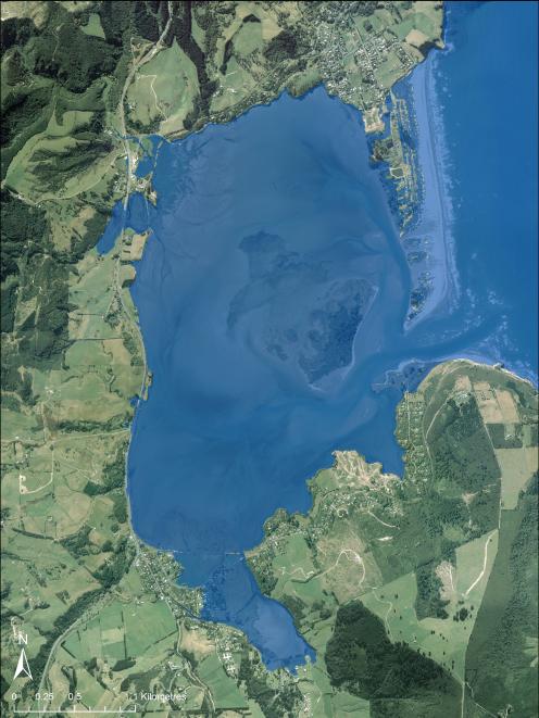 A simulation of sea-level rise at Blueskin Bay by Jonathan Musther using Otago Regional Council...