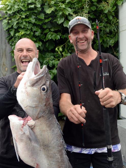 Rodney Wray (left) and Marty van Turnhout are all smiles despite losing a rod, after catching a 7...