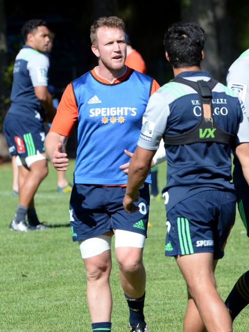 Highlanders loose forward Gareth Evans at training at Logan Park this week. Photo: Linda Robertson.