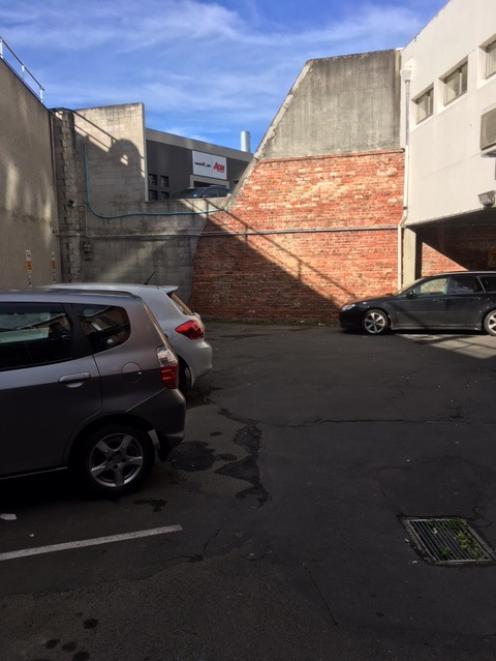 A wall an Australian policeman fell from in central Dunedin. Photo: Shawn McAvinue