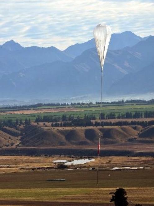 The first Nasa super-pressure balloon soars skywards in the first launch at Wanaka Airport in...