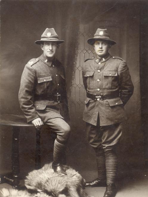 Rifleman James Cooney (right) with fellow soldier William Maurice while on leave. Photo: Supplied