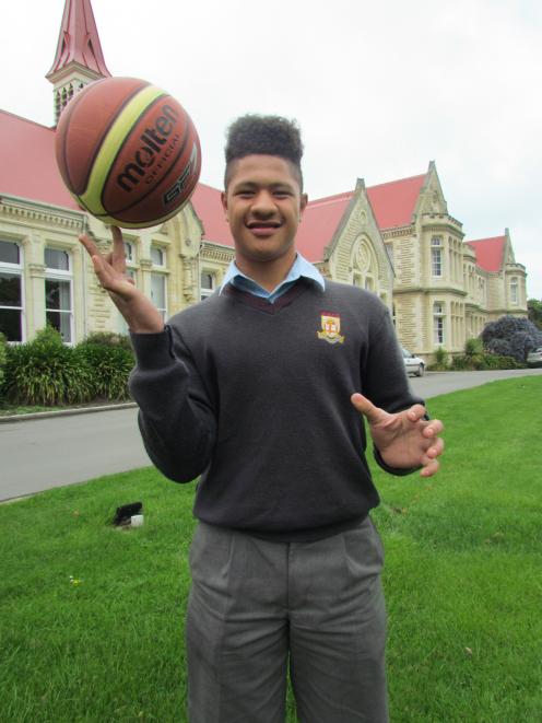 Waitaki Boys' High School basketballer Nale Fifita is aiming for the top. Photo: Hayden Meikle.