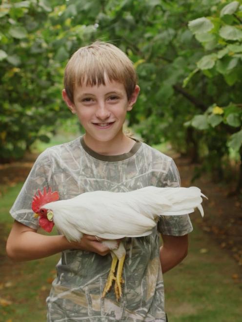 One of the film’s more junior chicken fanciers, Rhys Lilley.