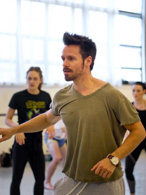 Choreographer Alexander Ekman works with Royal New Zealand Ballet dancers in its studios. Photo: TM Rives