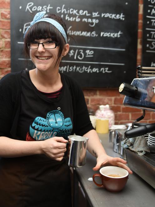 Emma Wogan (27) is the head barista at Vogel St Kitchen in Dunedin. Originally from Christchurch, she has been living in Dunedin for three years. Photo: Gregor Richardson