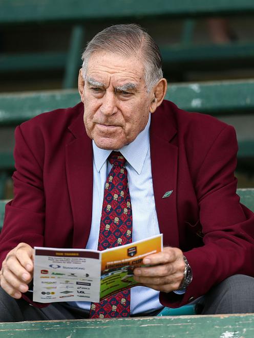 Sir Colin Meads attends the Lochore Cup final between King Country and North Otago in Te Kuiti in...