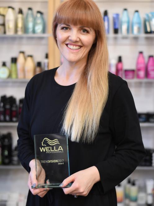 TrendVision Awards creative vision gold winner and Moha Hairdressing co-owner Kylie Hayes in...
