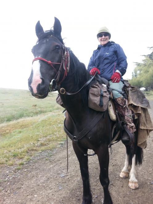 Thunder with a 83-year-old tourist on a three-day gold miners’ trail. Photo: supplied.