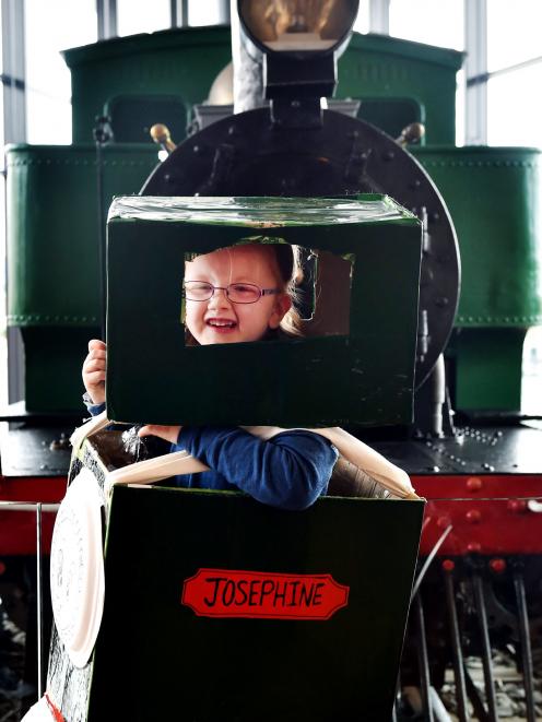 Skye O'Leary dresses as Josephine to celebrate the Double Fairlie steam locomotive's 145th...