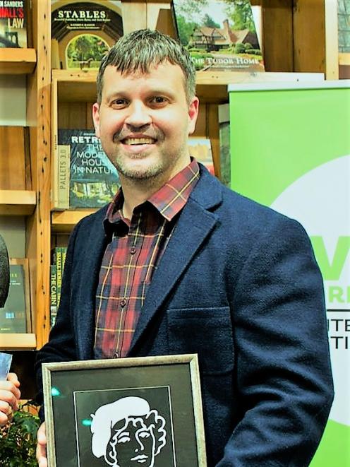 Finn Bell with his Ngaio Marsh Award for best first novel. Photo: Supplied