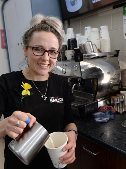 Gemma Thomson has been crowned the top barista for the Night ’n Day chain of stores. In the finals, she and two other finalists had to make five randomly chosen cups of coffee in seven minutes. Photo: Linda Robertson