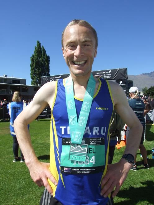 Timaru's Sam Wreford overcame sickness to win the Queenstown International Marathon in a record time today. PHOTO: GUY WILLIAMS